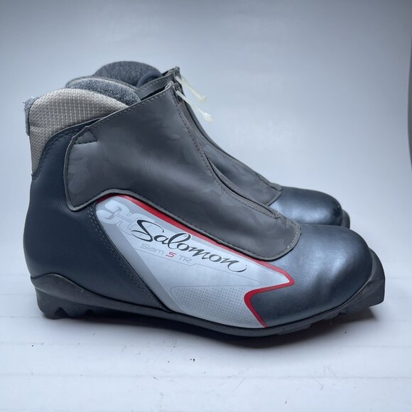 Salomon Slam 5 TR Nordic Cross Country Ski Boots Women’s Size US 9 - Gray - Picture 2 of 16